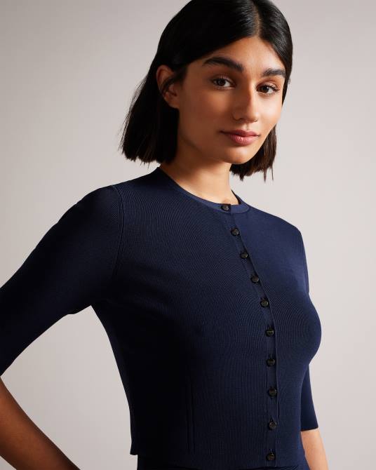 Ted Baker mujer 2ZFP610 ropa cárdigan corto perine de rayón Armada