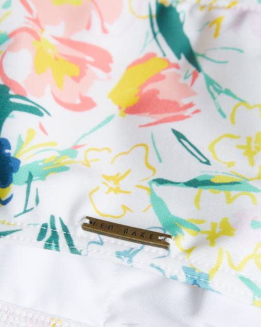 Ted Baker mujer 2ZFP620 ropa top de bikini malray con volantes y flores blanco