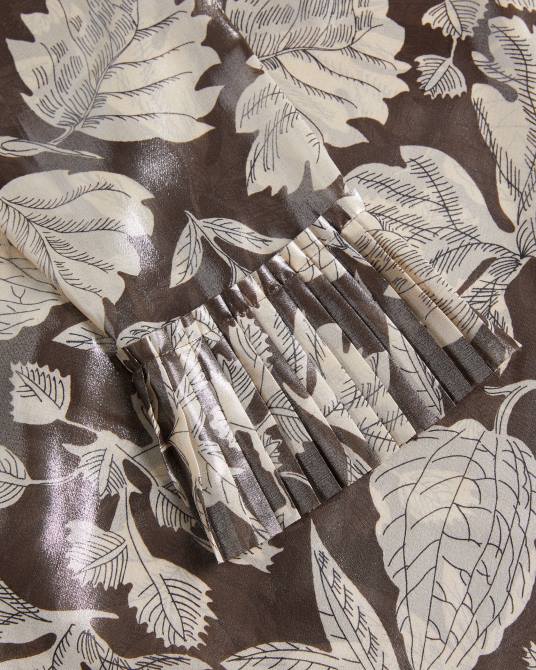 Ted Baker mujer 2ZFP112 ropa blusa dottiah con detalle de pechera con volantes marron oscuro