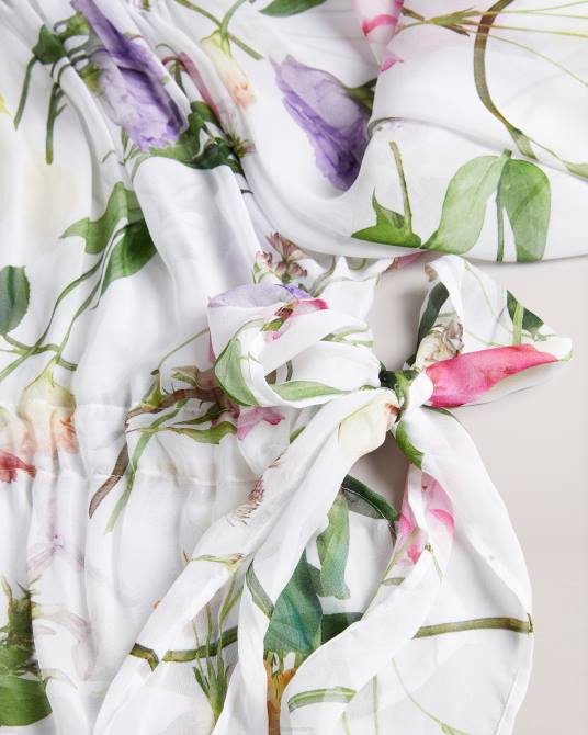 Ted Baker mujer 2ZFP223 ropa blusa estampada Hewette con lazo funcional en la cintura blanco