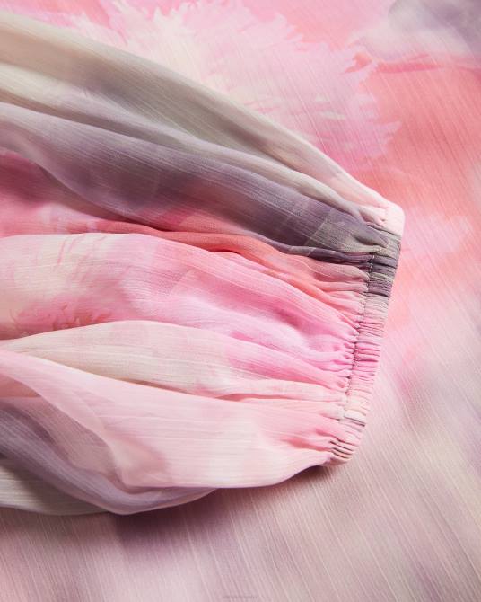 Ted Baker mujer 2ZFP379 ropa blusa cruzada emiliah con hombros fruncidos coral