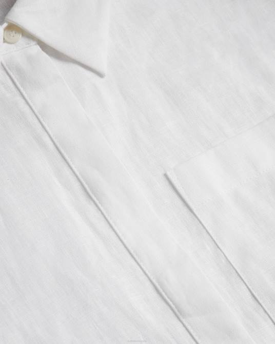 Ted Baker mujer 2ZFP463 ropa camisa larga de lino dorahh blanco