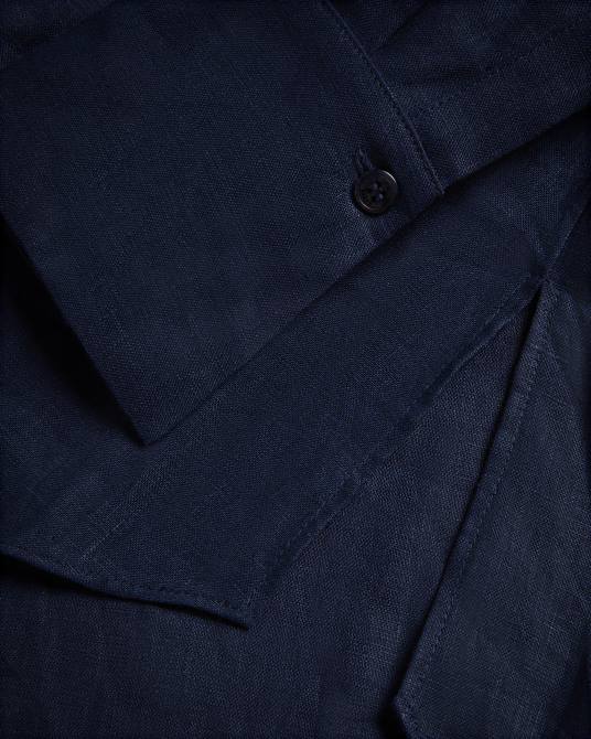 Ted Baker mujer 2ZFP476 ropa camisa larga de lino dorahh Armada