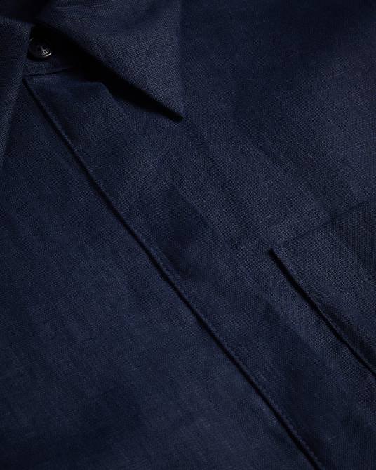 Ted Baker mujer 2ZFP476 ropa camisa larga de lino dorahh Armada