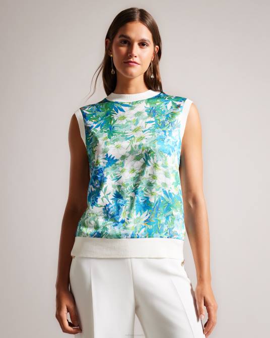 Ted Baker mujer 2ZFP128 ropa chaleco estilo suéter con frente tejido behlla blanco