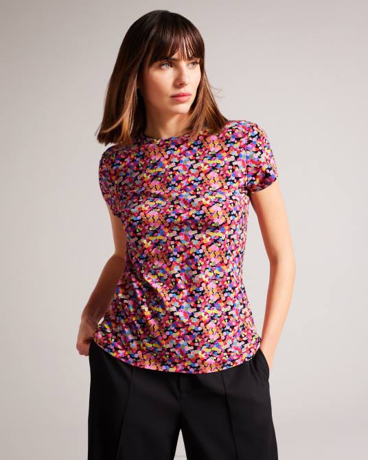 Ted Baker mujer 2ZFP167 ropa camiseta con estampado de confeti y phebie negro