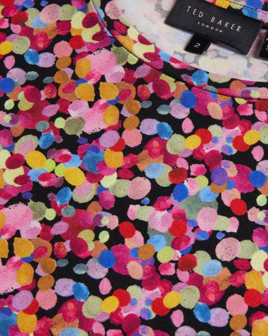 Ted Baker mujer 2ZFP167 ropa camiseta con estampado de confeti y phebie negro