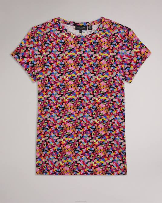 Ted Baker mujer 2ZFP167 ropa camiseta con estampado de confeti y phebie negro