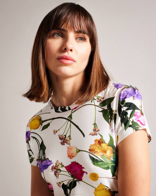 Ted Baker mujer 2ZFP259 ropa Camiseta ajustada con cuello torcido de vikina blanco