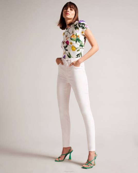 Ted Baker mujer 2ZFP259 ropa Camiseta ajustada con cuello torcido de vikina blanco