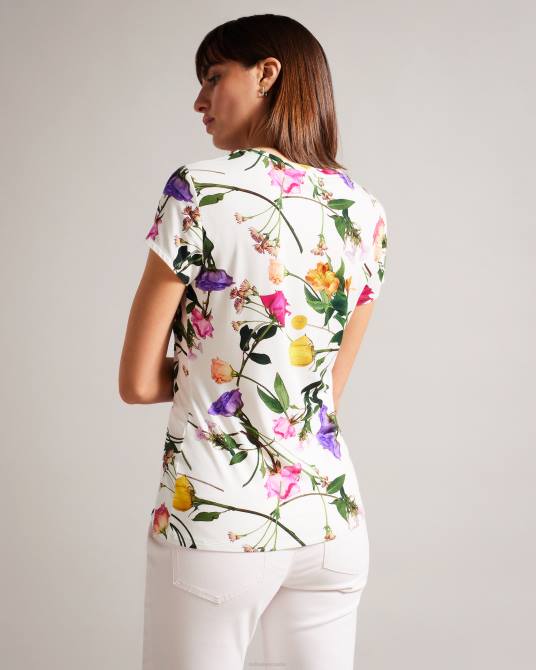 Ted Baker mujer 2ZFP259 ropa Camiseta ajustada con cuello torcido de vikina blanco