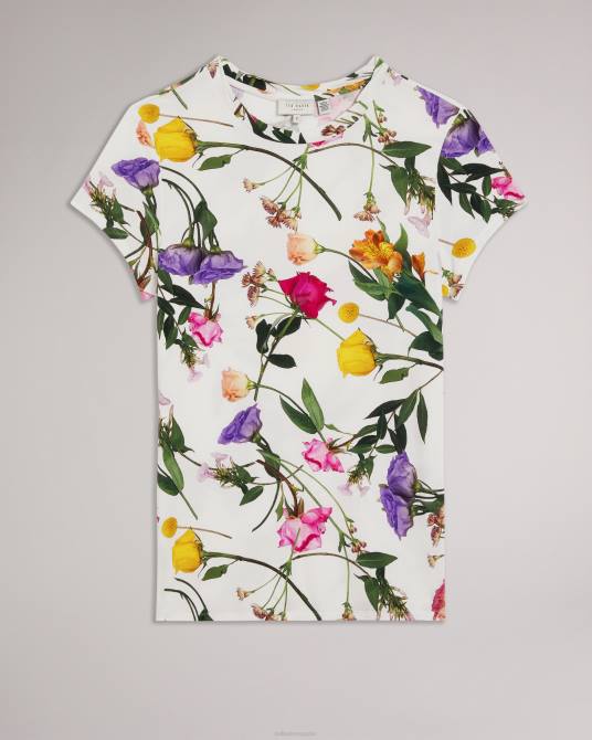 Ted Baker mujer 2ZFP259 ropa Camiseta ajustada con cuello torcido de vikina blanco