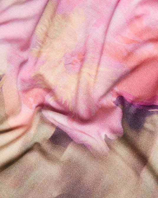 Ted Baker mujer 2ZFP263 ropa Camiseta ajustada con estampado floral y cuello retorcido de Yazmean coral