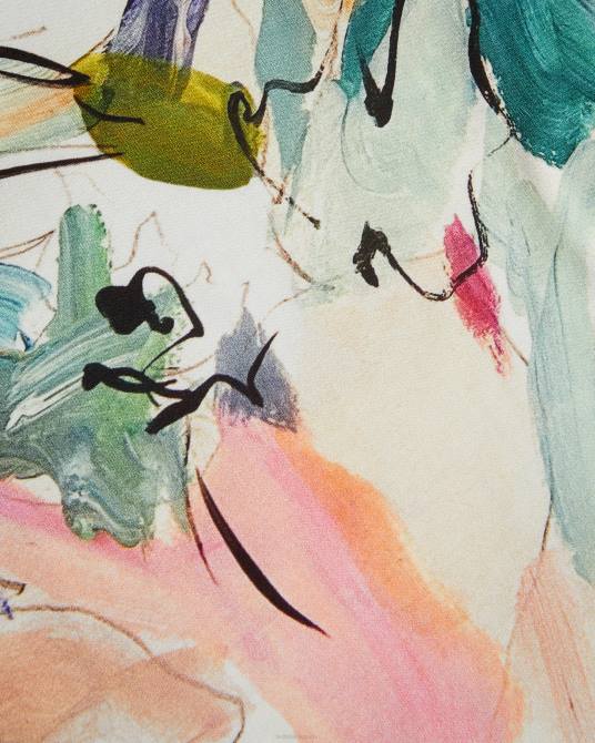 Ted Baker mujer 2ZFP302 ropa camiseta con estampado artístico de elehna magnolia blanco