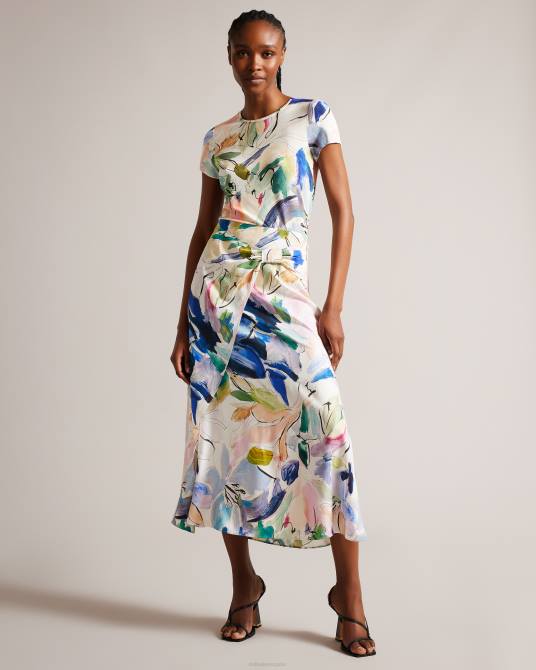 Ted Baker mujer 2ZFP302 ropa camiseta con estampado artístico de elehna magnolia blanco