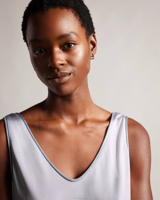 Ted Baker mujer 2ZFP375 ropa chaleco delantero shavon v gris claro