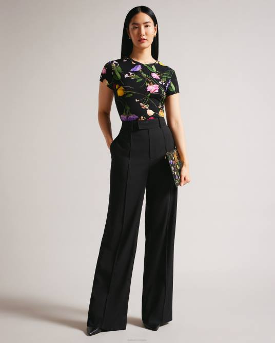 Ted Baker mujer 2ZFP376 ropa Camiseta ajustada con cuello torcido de vikina negro