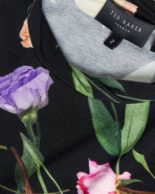 Ted Baker mujer 2ZFP376 ropa Camiseta ajustada con cuello torcido de vikina negro