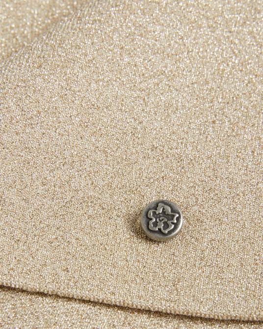 Ted Baker mujer 2ZFP398 ropa chaleco de punto metalizado sharlee oro