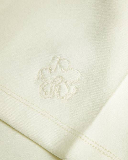 Ted Baker mujer 2ZFP40 ropa nikilaa camiseta con mangas cuadradas y volantes amarillo claro