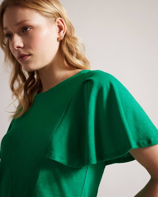 Ted Baker mujer 2ZFP449 ropa camiseta hallenn con mangas con volantes verde