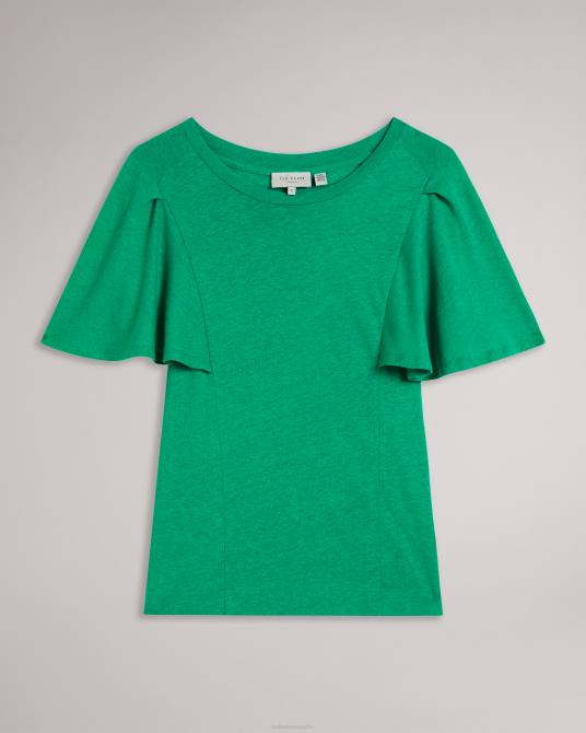 Ted Baker mujer 2ZFP449 ropa camiseta hallenn con mangas con volantes verde