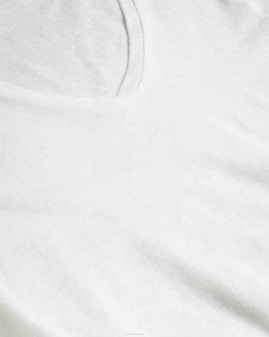 Ted Baker mujer 2ZFP475 ropa camiseta laliita de algodón y lino con cuello en v blanco