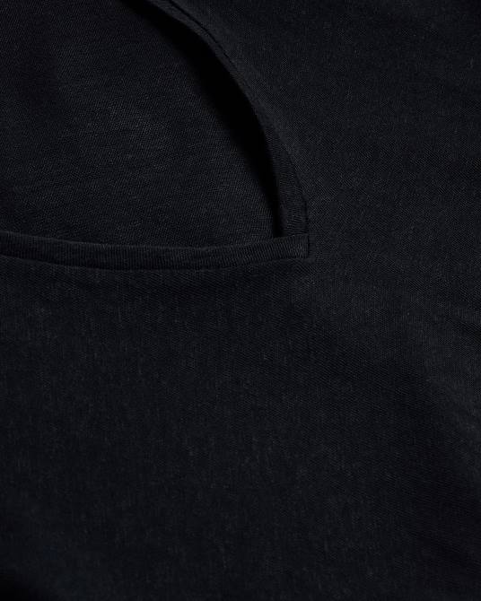 Ted Baker mujer 2ZFP477 ropa camiseta laliita de algodón y lino con cuello en v negro