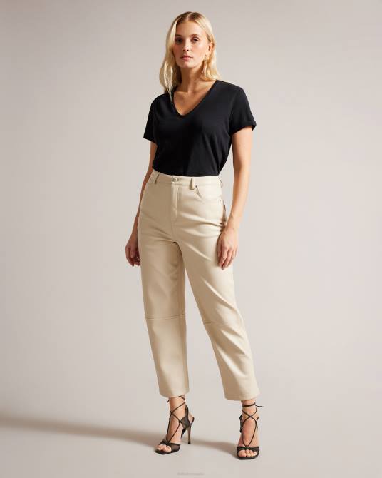 Ted Baker mujer 2ZFP477 ropa camiseta laliita de algodón y lino con cuello en v negro