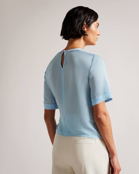 Ted Baker mujer 2ZFP94 ropa camiseta thaliya integral con lazo azul claro