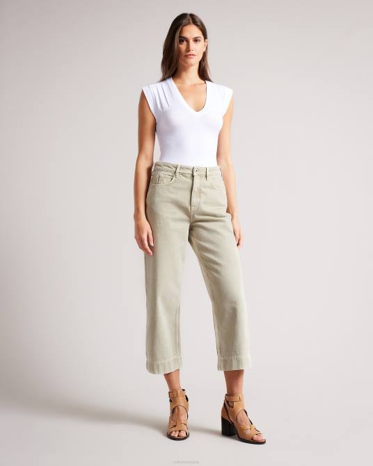 Ted Baker mujer 2ZFP113 ropa top brilyan ajustado con cuello en v blanco