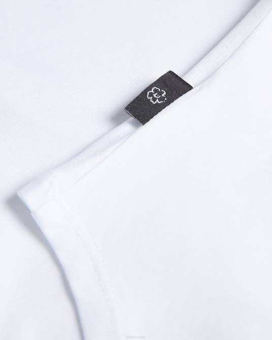 Ted Baker mujer 2ZFP113 ropa top brilyan ajustado con cuello en v blanco