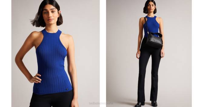 Ted Baker mujer 2ZFP149 ropa feoniix top de punto con cuello halter azul oscuro