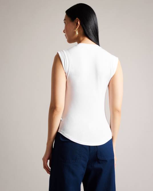 Ted Baker mujer 2ZFP150 ropa briell ajustado con cuello en v blanco
