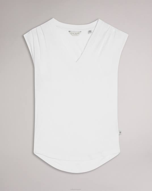 Ted Baker mujer 2ZFP150 ropa briell ajustado con cuello en v blanco