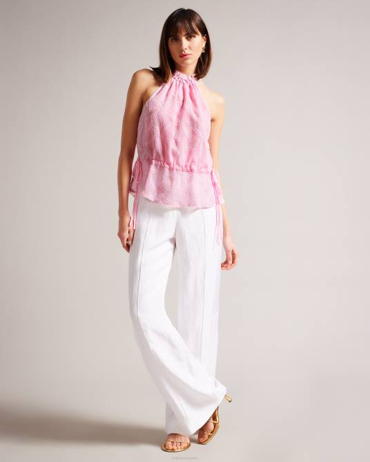 Ted Baker mujer 2ZFP154 ropa ivieey top con cuello halter y bordado lila