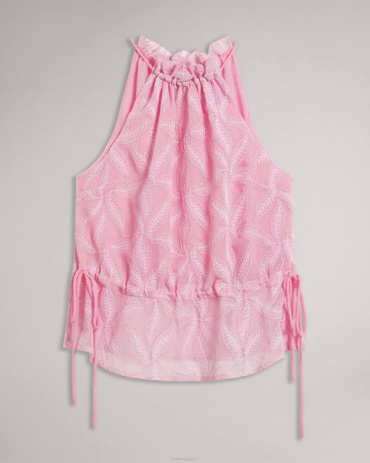 Ted Baker mujer 2ZFP154 ropa ivieey top con cuello halter y bordado lila