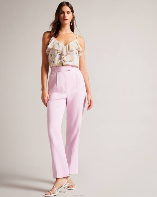 Ted Baker mujer 2ZFP155 ropa Camisola estilo margarita con cuello en V y volantes Shaunia amarillo claro