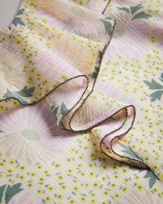 Ted Baker mujer 2ZFP155 ropa Camisola estilo margarita con cuello en V y volantes Shaunia amarillo claro