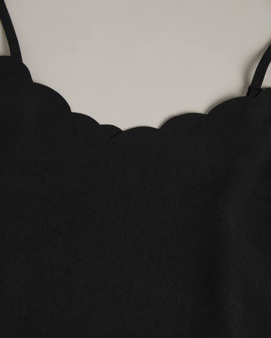 Ted Baker mujer 2ZFP299 ropa top de tirantes con escote festoneado siina negro