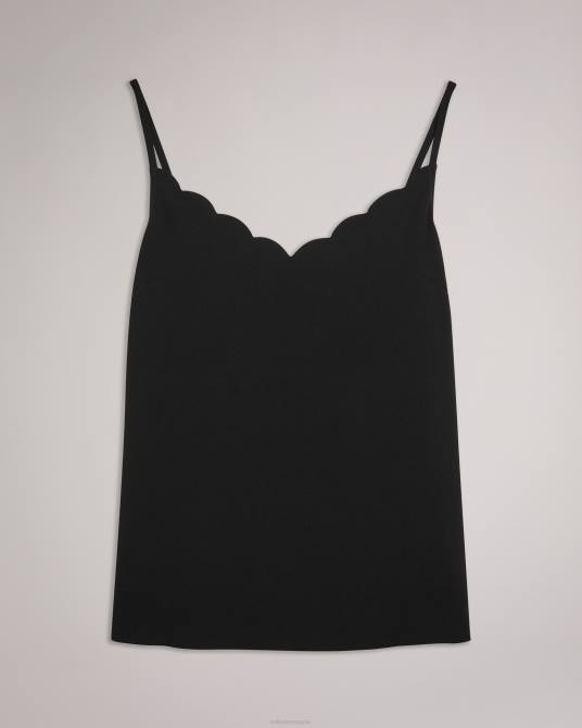 Ted Baker mujer 2ZFP299 ropa top de tirantes con escote festoneado siina negro