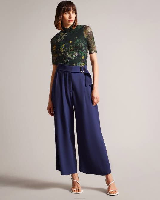 Ted Baker mujer 2ZFP315 ropa top gorgee de malla con cuello alto negro