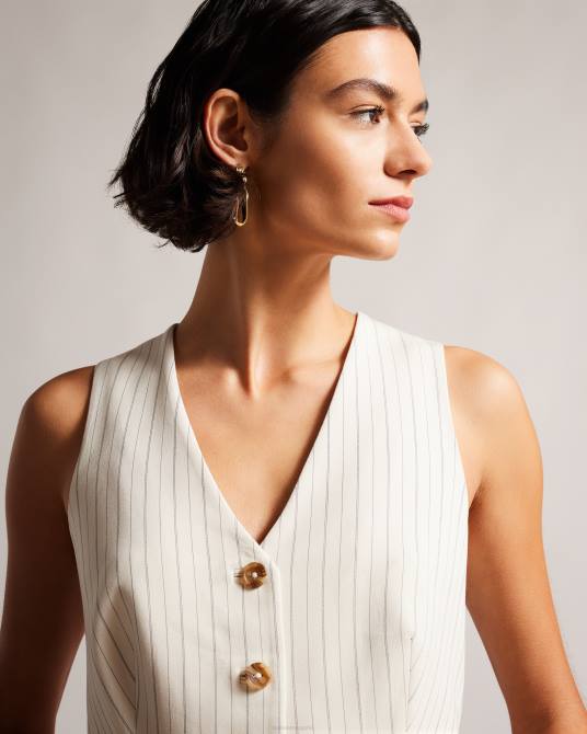 Ted Baker mujer 2ZFP374 ropa chaleco ajustado con cuello en v kllaraj crema