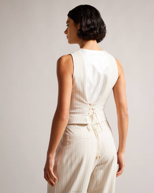 Ted Baker mujer 2ZFP374 ropa chaleco ajustado con cuello en v kllaraj crema
