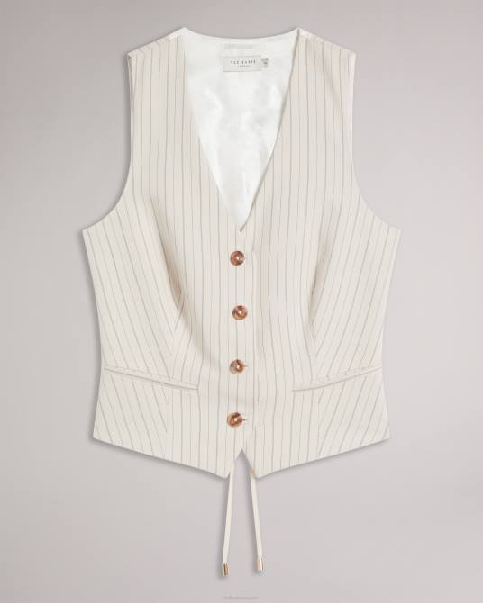 Ted Baker mujer 2ZFP374 ropa chaleco ajustado con cuello en v kllaraj crema