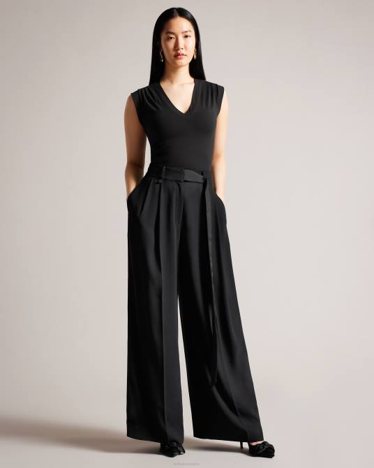 Ted Baker mujer 2ZFP391 ropa briell ajustado con cuello en v negro