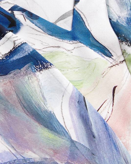 Ted Baker mujer 2ZFP402 ropa Camisola con cuello en V y estampado abstracto Hariyat blanco