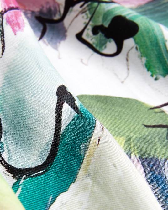 Ted Baker mujer 2ZFP402 ropa Camisola con cuello en V y estampado abstracto Hariyat blanco