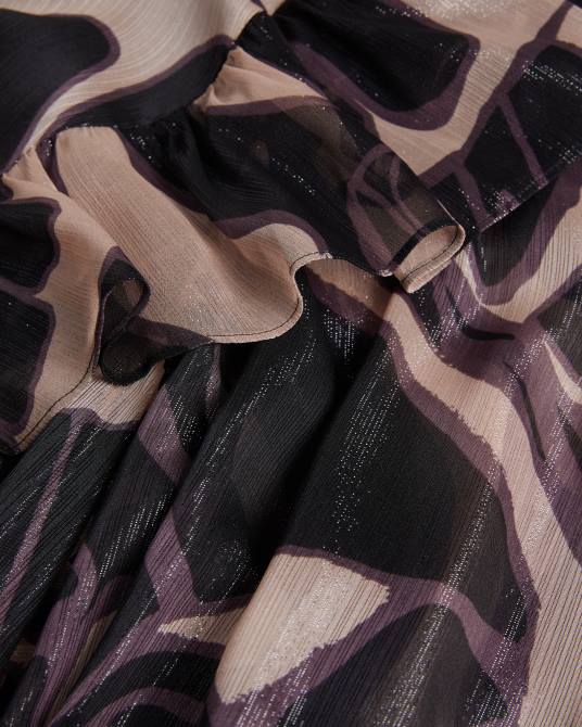 Ted Baker mujer 2ZFP48 ropa Top con cuello en V y volantes con lazo en la cintura de Jasmyna negro