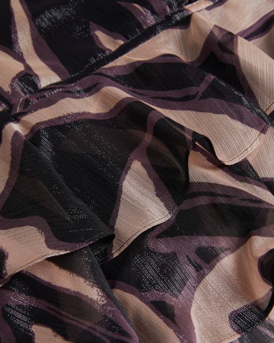 Ted Baker mujer 2ZFP48 ropa Top con cuello en V y volantes con lazo en la cintura de Jasmyna negro